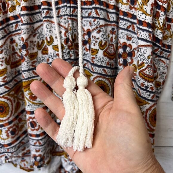 O'Neill Romper Womens Size Small Wrap Boho Floral Earth Tones Drawstring Hippy - Picture 9 of 16